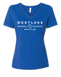 Wrestling Ladies V Neck tee -3 color options