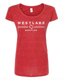 Wrestling Ladies Scoop Neck tee - 3 color options