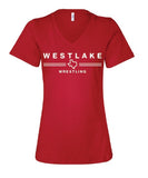 Wrestling Ladies V Neck tee -3 color options