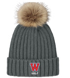 Girls Golf  Knit Beanie with Pom (2 colors)